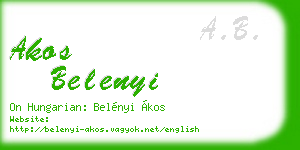 akos belenyi business card