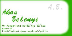 akos belenyi business card